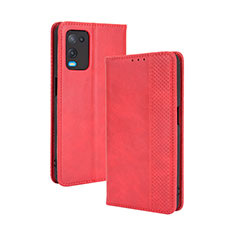 Coque Portefeuille Livre Cuir Etui Clapet BY4 pour Oppo A54 4G Rouge