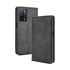 Coque Portefeuille Livre Cuir Etui Clapet BY4 pour Oppo A55 5G Noir