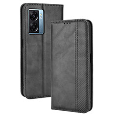 Coque Portefeuille Livre Cuir Etui Clapet BY4 pour Oppo A56S 5G Noir