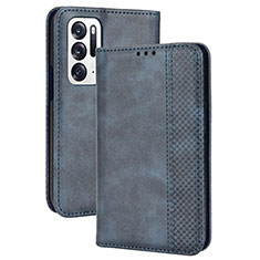 Coque Portefeuille Livre Cuir Etui Clapet BY4 pour Oppo Find N 5G Bleu