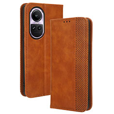 Coque Portefeuille Livre Cuir Etui Clapet BY4 pour Oppo Reno10 5G Marron