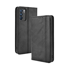 Coque Portefeuille Livre Cuir Etui Clapet BY4 pour Oppo Reno6 5G Noir