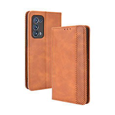 Coque Portefeuille Livre Cuir Etui Clapet BY4 pour Oppo Reno6 Pro 5G Marron