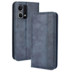 Coque Portefeuille Livre Cuir Etui Clapet BY4 pour Oppo Reno7 4G Bleu