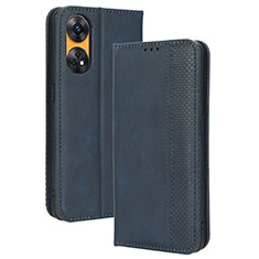 Coque Portefeuille Livre Cuir Etui Clapet BY4 pour Oppo Reno8 T 4G Bleu