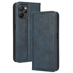 Coque Portefeuille Livre Cuir Etui Clapet BY4 pour Realme 10 5G Bleu