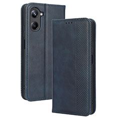 Coque Portefeuille Livre Cuir Etui Clapet BY4 pour Realme 10 Pro 5G Bleu