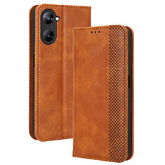 Coque Portefeuille Livre Cuir Etui Clapet BY4 pour Realme 10S 5G Marron