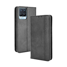 Coque Portefeuille Livre Cuir Etui Clapet BY4 pour Realme 8 Pro Noir