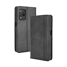 Coque Portefeuille Livre Cuir Etui Clapet BY4 pour Realme 8s 5G Noir