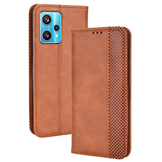 Coque Portefeuille Livre Cuir Etui Clapet BY4 pour Realme 9 4G Marron