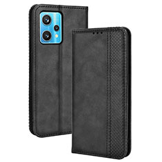 Coque Portefeuille Livre Cuir Etui Clapet BY4 pour Realme 9 4G Noir