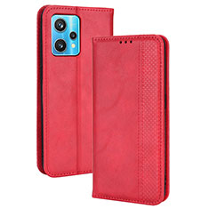 Coque Portefeuille Livre Cuir Etui Clapet BY4 pour Realme 9 4G Rouge