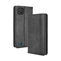 Coque Portefeuille Livre Cuir Etui Clapet BY4 pour Realme C11 (2021) Noir