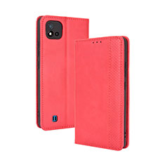 Coque Portefeuille Livre Cuir Etui Clapet BY4 pour Realme C11 (2021) Rouge