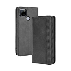 Coque Portefeuille Livre Cuir Etui Clapet BY4 pour Realme C12 Noir