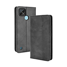 Coque Portefeuille Livre Cuir Etui Clapet BY4 pour Realme C21 Noir