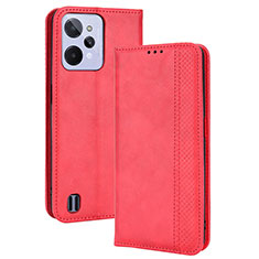 Coque Portefeuille Livre Cuir Etui Clapet BY4 pour Realme C31 Rouge