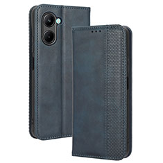 Coque Portefeuille Livre Cuir Etui Clapet BY4 pour Realme C33 (2023) Bleu