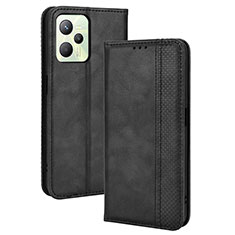 Coque Portefeuille Livre Cuir Etui Clapet BY4 pour Realme C35 Noir