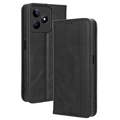 Coque Portefeuille Livre Cuir Etui Clapet BY4 pour Realme C51 Noir