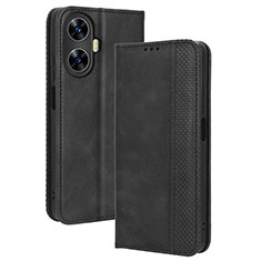 Coque Portefeuille Livre Cuir Etui Clapet BY4 pour Realme C55 Noir