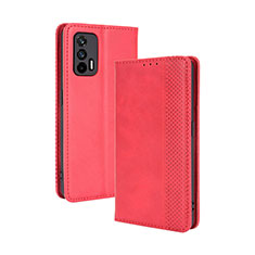 Coque Portefeuille Livre Cuir Etui Clapet BY4 pour Realme GT 5G Rouge