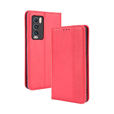 Coque Portefeuille Livre Cuir Etui Clapet BY4 pour Realme GT Master Explorer 5G Rouge