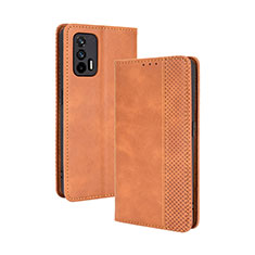 Coque Portefeuille Livre Cuir Etui Clapet BY4 pour Realme GT Neo 2T 5G Marron