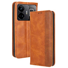 Coque Portefeuille Livre Cuir Etui Clapet BY4 pour Realme GT Neo5 240W 5G Marron