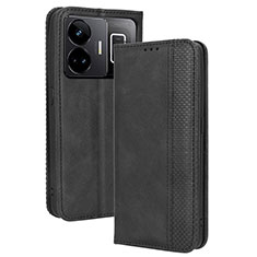 Coque Portefeuille Livre Cuir Etui Clapet BY4 pour Realme GT3 5G Noir