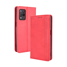 Coque Portefeuille Livre Cuir Etui Clapet BY4 pour Realme Narzo 30 5G Rouge