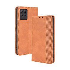 Coque Portefeuille Livre Cuir Etui Clapet BY4 pour Realme Narzo 50 4G Marron