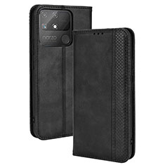 Coque Portefeuille Livre Cuir Etui Clapet BY4 pour Realme Narzo 50A Noir