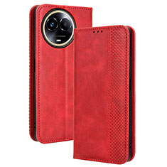 Coque Portefeuille Livre Cuir Etui Clapet BY4 pour Realme Narzo 60x 5G Rouge