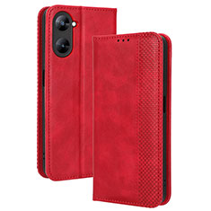 Coque Portefeuille Livre Cuir Etui Clapet BY4 pour Realme V20 5G Rouge