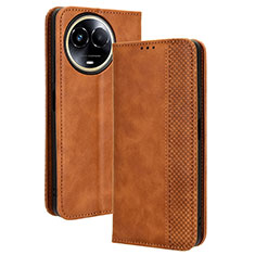 Coque Portefeuille Livre Cuir Etui Clapet BY4 pour Realme V50s 5G Marron