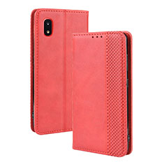 Coque Portefeuille Livre Cuir Etui Clapet BY4 pour Samsung Galaxy A21 SC-42A Rouge