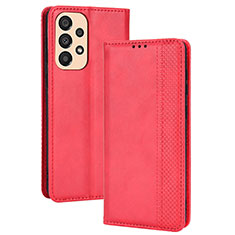 Coque Portefeuille Livre Cuir Etui Clapet BY4 pour Samsung Galaxy A23 5G Rouge