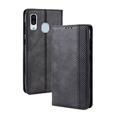 Coque Portefeuille Livre Cuir Etui Clapet BY4 pour Samsung Galaxy A40 Noir