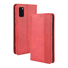 Coque Portefeuille Livre Cuir Etui Clapet BY4 pour Samsung Galaxy A41 Rouge