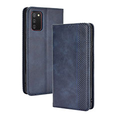 Coque Portefeuille Livre Cuir Etui Clapet BY4 pour Samsung Galaxy F02S SM-E025F Bleu
