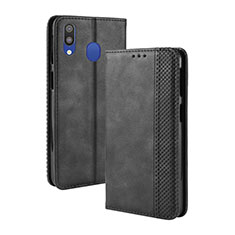 Coque Portefeuille Livre Cuir Etui Clapet BY4 pour Samsung Galaxy M20 Noir