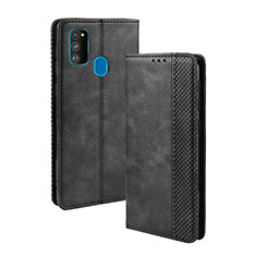 Coque Portefeuille Livre Cuir Etui Clapet BY4 pour Samsung Galaxy M21 Noir