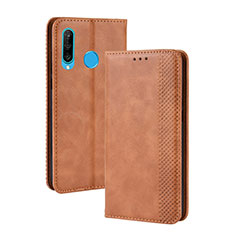 Coque Portefeuille Livre Cuir Etui Clapet BY4 pour Samsung Galaxy M30 Marron