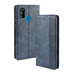 Coque Portefeuille Livre Cuir Etui Clapet BY4 pour Samsung Galaxy M30s Bleu