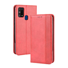 Coque Portefeuille Livre Cuir Etui Clapet BY4 pour Samsung Galaxy M31 Prime Edition Rouge