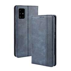 Coque Portefeuille Livre Cuir Etui Clapet BY4 pour Samsung Galaxy M40S Bleu