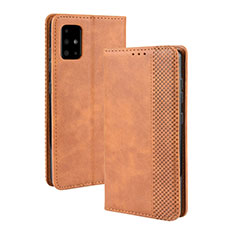 Coque Portefeuille Livre Cuir Etui Clapet BY4 pour Samsung Galaxy M40S Marron