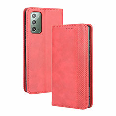 Coque Portefeuille Livre Cuir Etui Clapet BY4 pour Samsung Galaxy S20 FE (2022) 5G Rouge